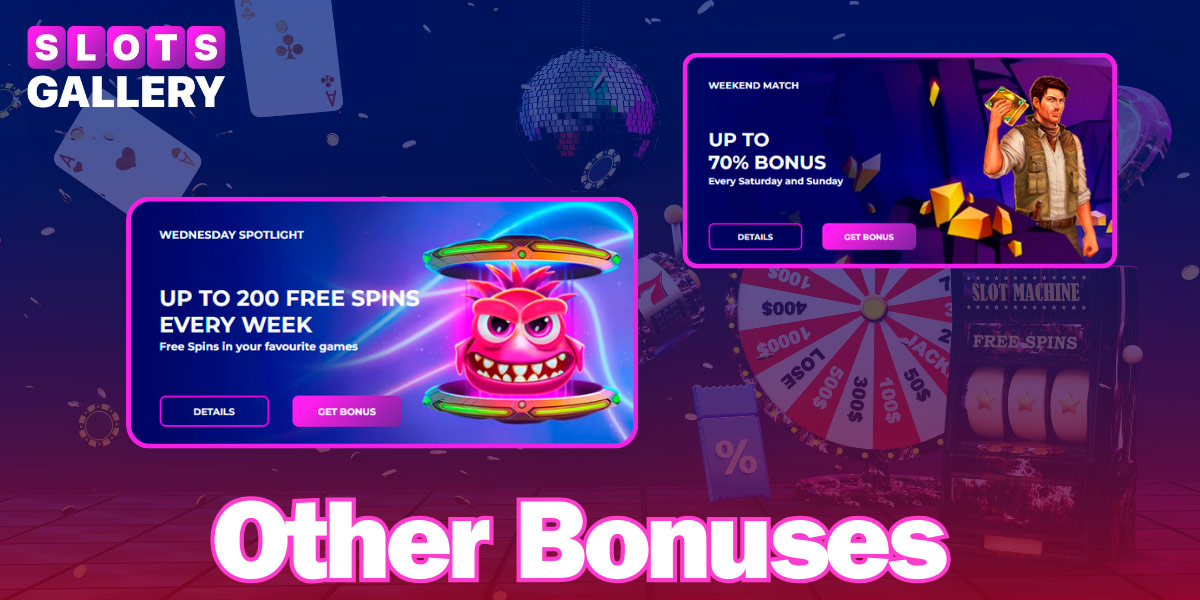 Slots Gallery includes other bonuses